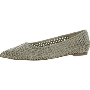 Wanda Woven Flats in Olive Green